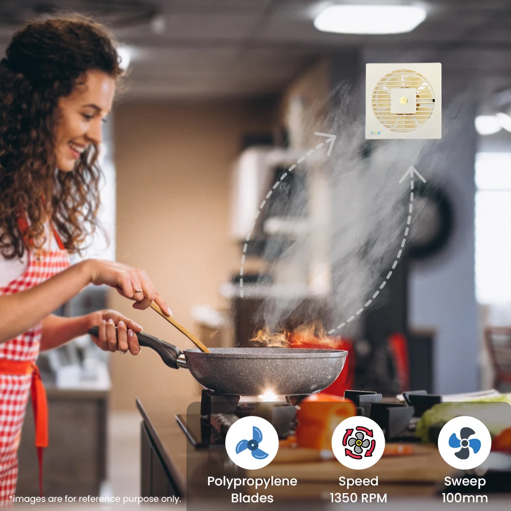 Airex 7 Blade Ventilation Axial Fan AC 220V Exhaust Fan For Window Home Office Kitchen and Bathroom Exhaust Fan 6 Inch 150mm