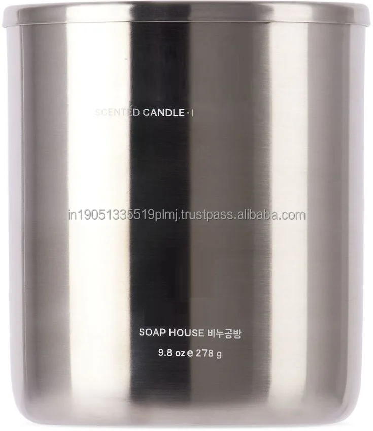 Available Round Candle Jar Stainless Steel Brushed With Nickel Candle Holders Or Candle jars With Lid For Christmas Decoration