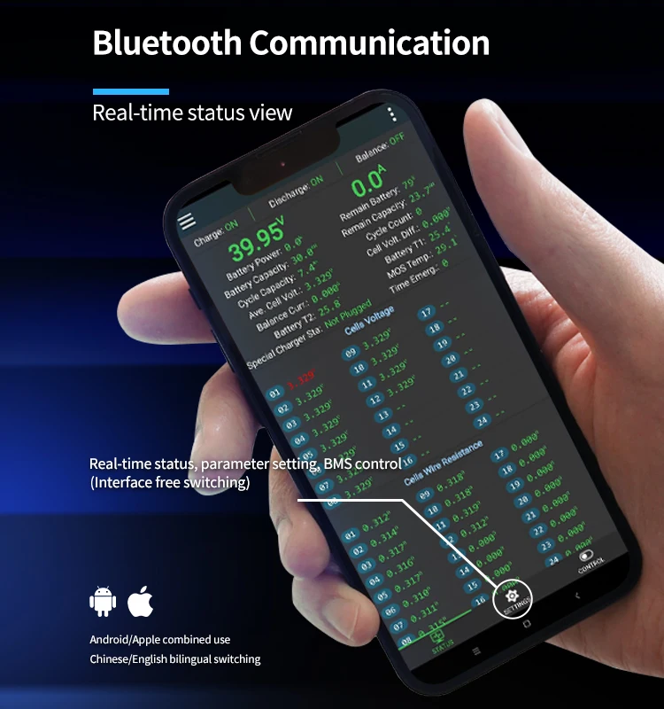 HKIVI B2A25SRP smart BMS high current bms 600A continuous current used with relay for battery packs golf cart Bms