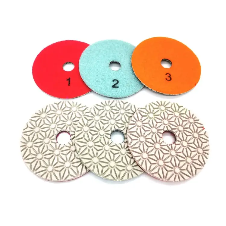 Counter top fabricator Three Steps Resin bond diamond Polishing Pad For Granite marble Stone tools