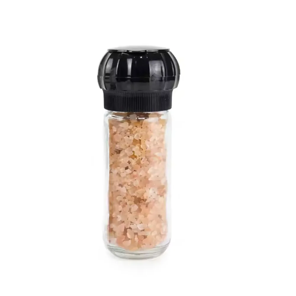 Custom Size Salt Fine Grains Grinder Bottle White Salt With Customize Packing Glass Bottle Salt Pepper Grinder For Sale