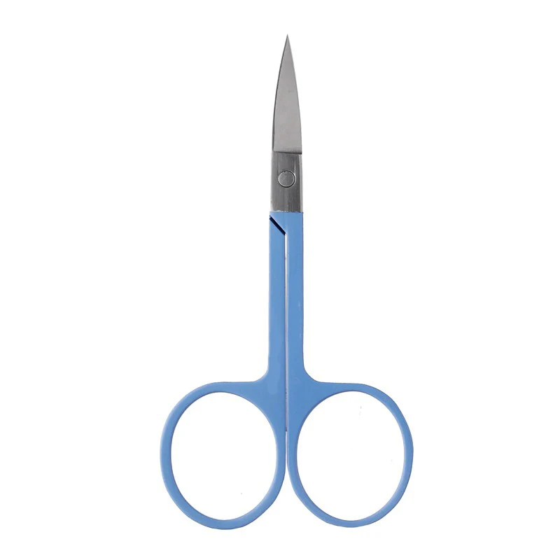 Red Purple Blue Stainless Steel Small Tilted Tip Cuticle Scissors Cut Manicure Trimming Large Loop Scissors