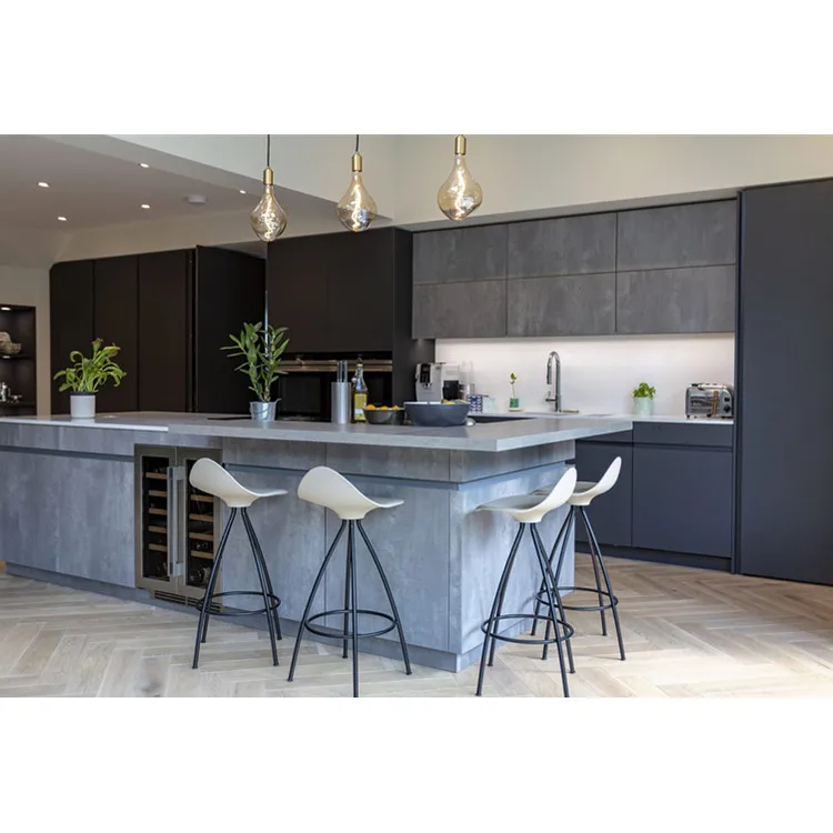 Prima Factory Seller Solid Wood Melamine American Style and Modern Style  Solid Wood Lacquered Kitchen Cabinets