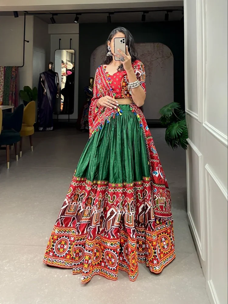 Navratri Chaniya Choli индийские пакистанские взрослые Lehenga шелковые хлопковые вискозы полиэфирные Самые продаваемые