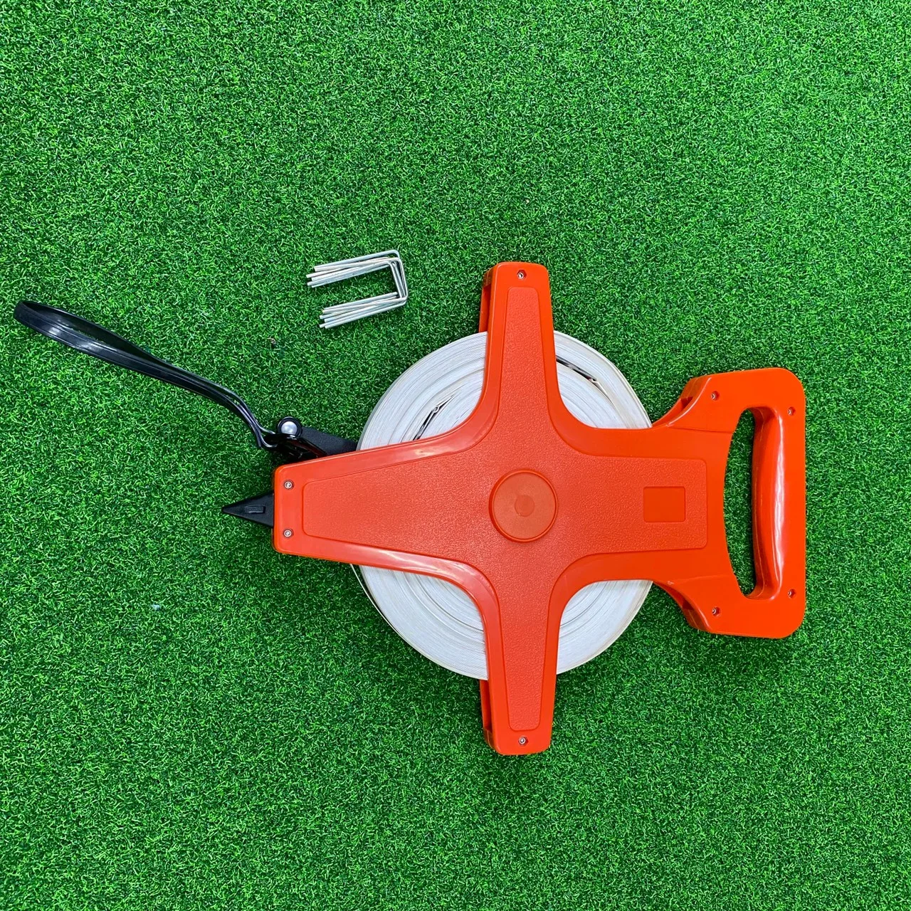 Custom Logo Croquet Gateball Line Tape Reel and Hooks Official Standard Size Outdoor Print Pattern