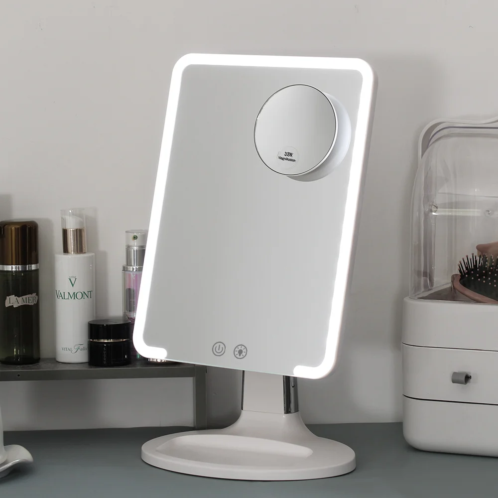 Custom Big Size Magnifying Square Vanity Mirror Make Up Led Lighted Cosmetic Mirror