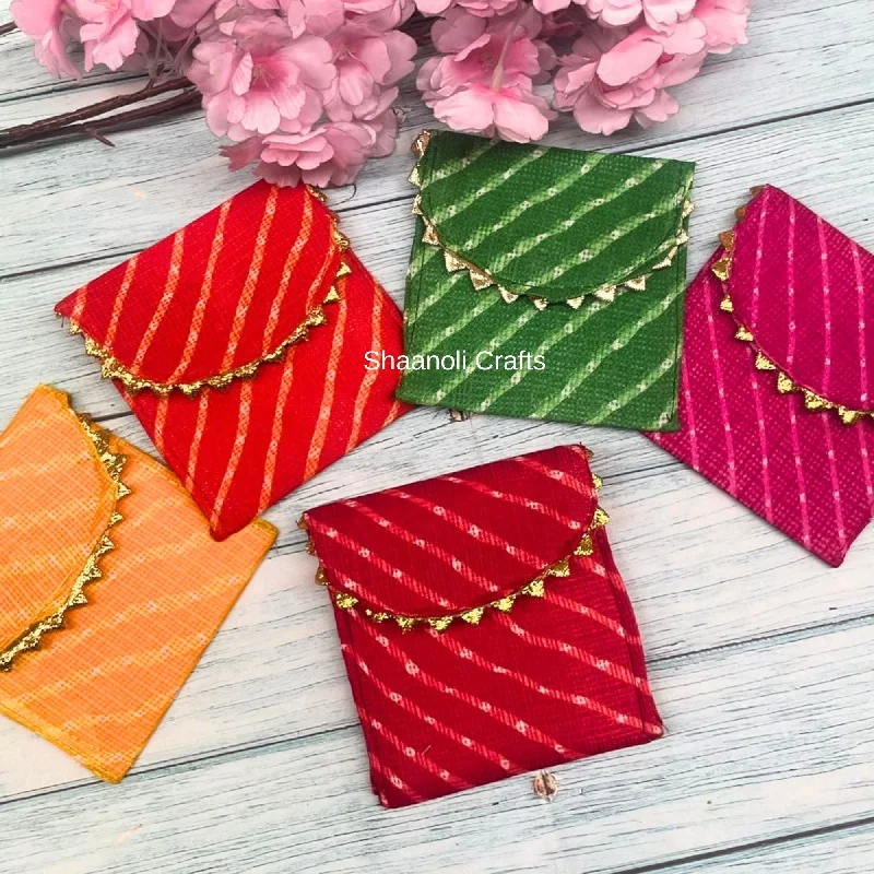Good Quality Indian Lahariya Printed Small Clutches Money Envelopes Mobile Ethnic Case Bridesmaid Return Gifts Clutch