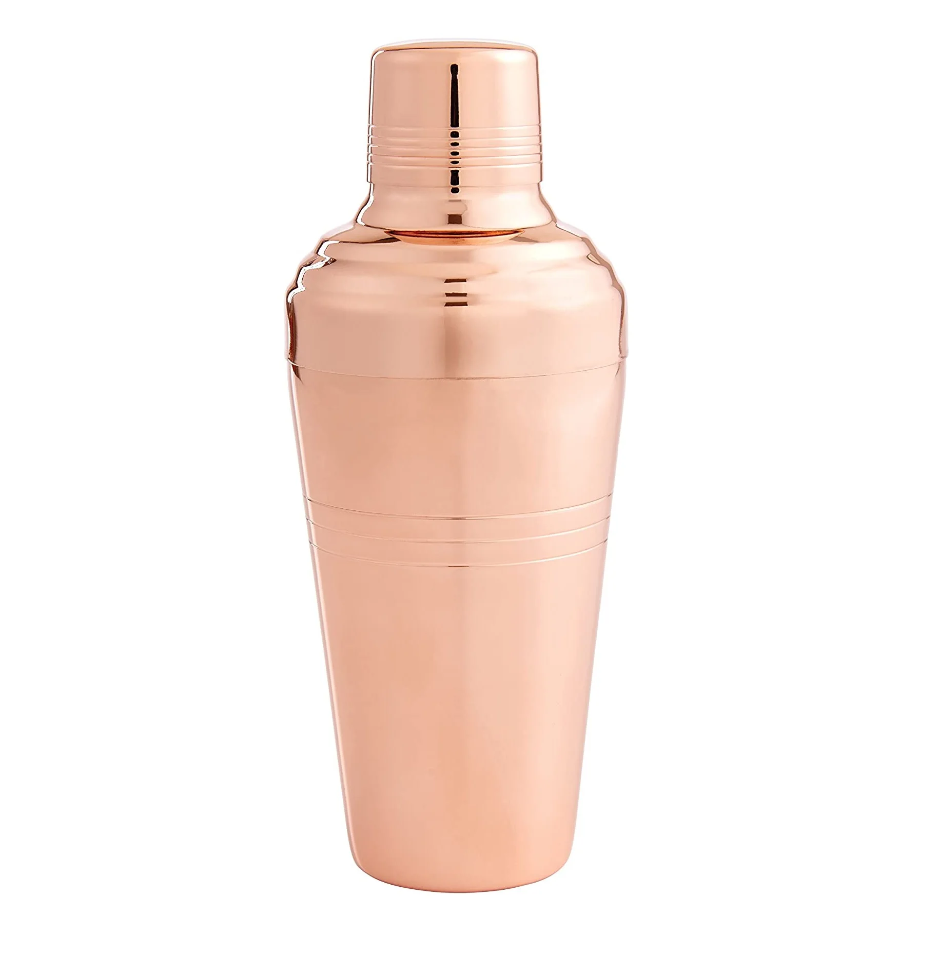 Fancy Bar Tools Copper Finished Steel Cocktail Shaker SS Unique Design Handmade Drink Mixing Cocktail Shaker Set