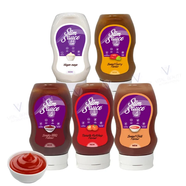 High Quality Sugar Free Slim Sauce Vegan Low calorie Ketchup, BBQ, Sweet Chili Sauce, Curry Sauce, Mayo keto food