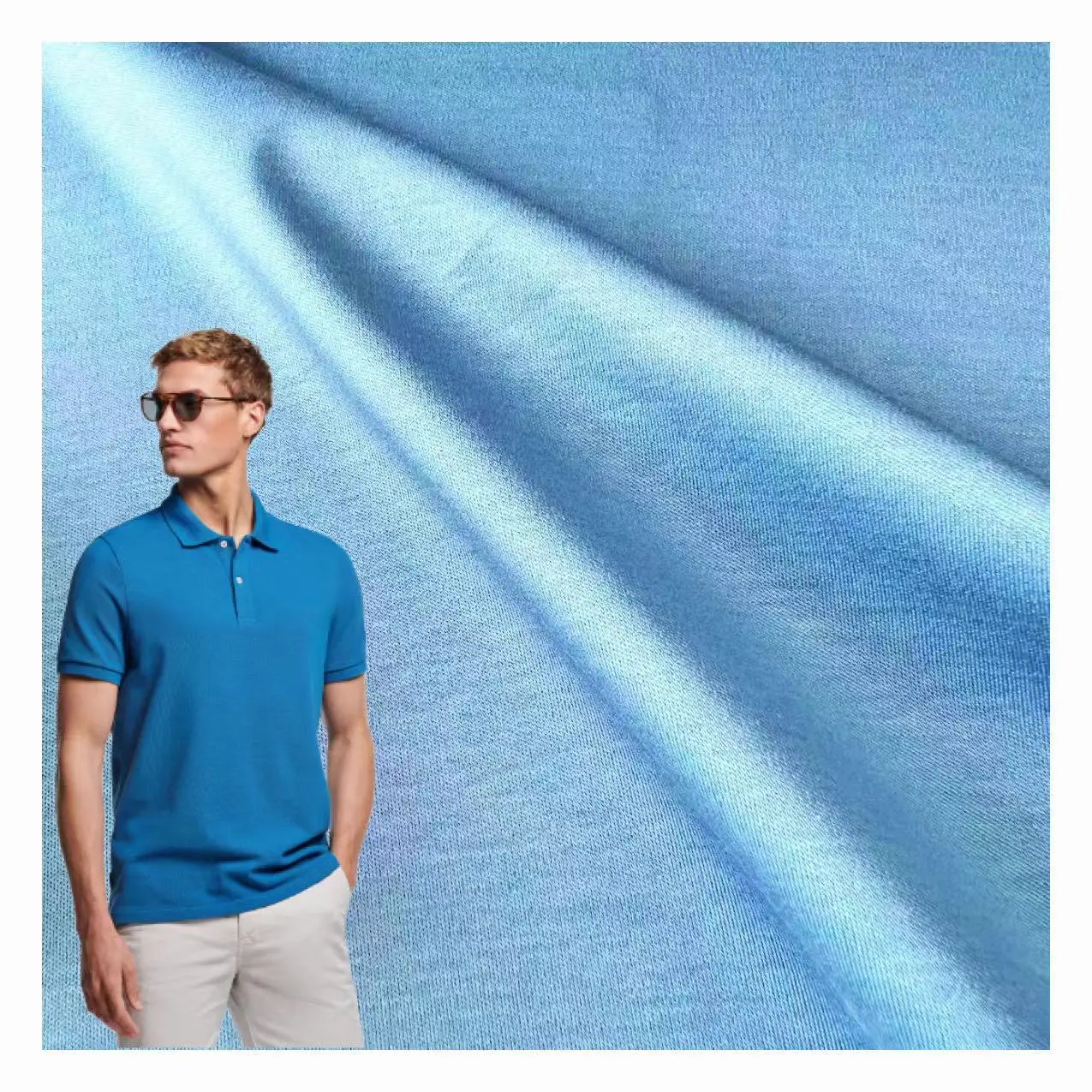 Cool feeling  organic cotton 180gsm silk Jersey fabric for Polo Shirts