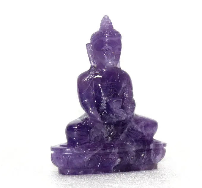 Natural Amethyst Buddha Statue Ganesha Figurine Sculpture Handcrafted Chakra Style Engraving Piedras Naturales Healing Crystal