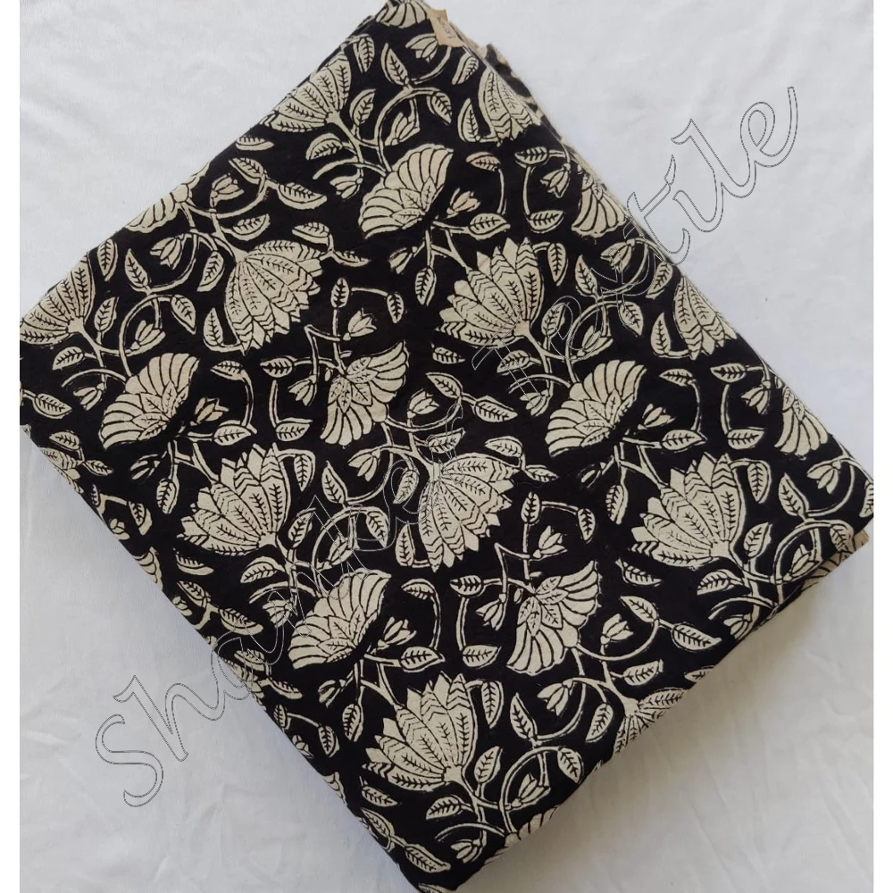 Clothing Fabric Hand Block Printed Designer Jaipuri Sanganeri Kalamkari Dabu Natural Cotton 100% Running Fabric Wholesaler Cloth