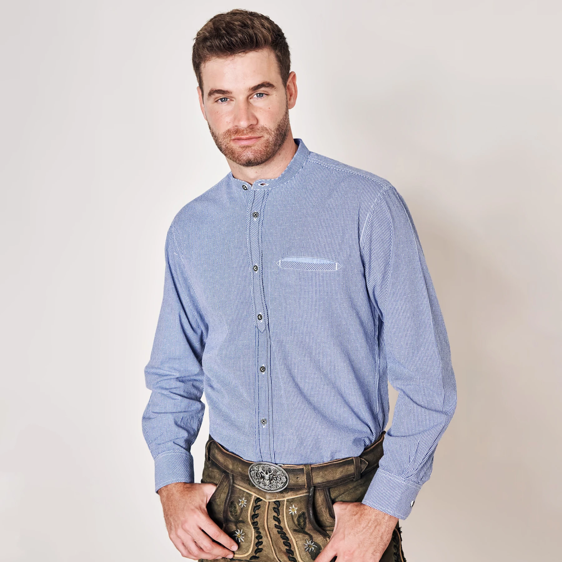Traditional German Shirt Bavarian Men Shirt Oktoberfest Men Checked 100% Cotton Shirt Best Quality