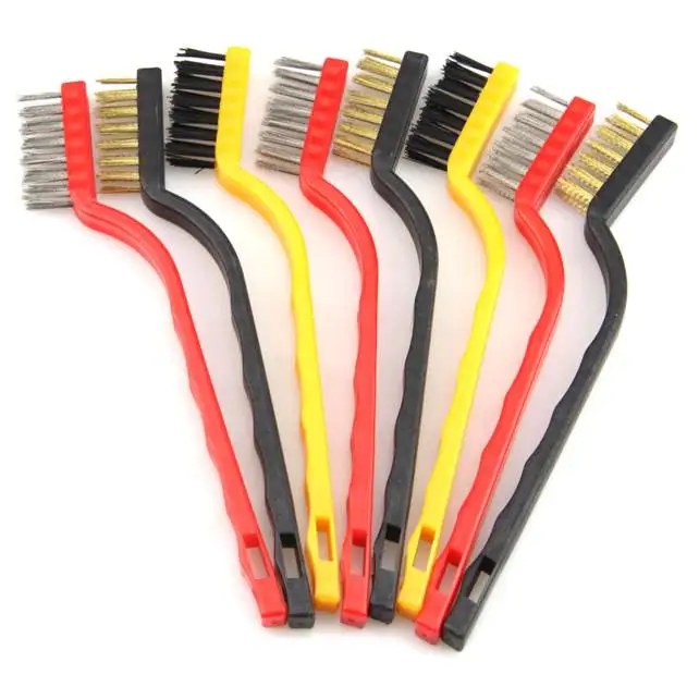 Copper / Iron / Nylon Wire Gas Stove Cleaning Brush For Boiler Cleaning Rust Easy to Use with Plastic handle