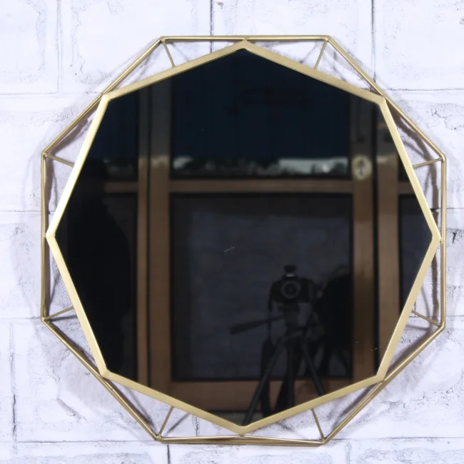 Attractive Designed Gold Plated Wall Mounted Mirror Frame Custom Made Metal Wall Mirror Frame At Cheap Price
