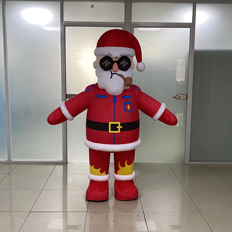 New Design Handsome Customized Moving Inflatable Father Christmas Wearable Giant Inflatable Walking Santa Claus Costume