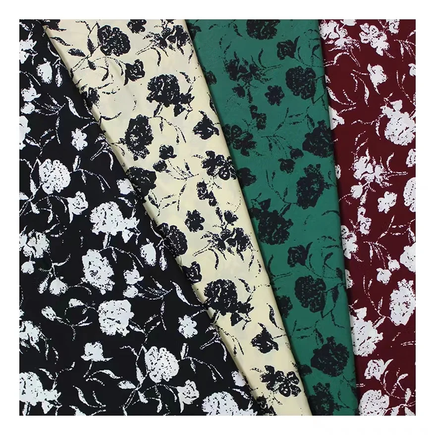 Textile Printed Polyester 4 Way stretch Fabric for dress