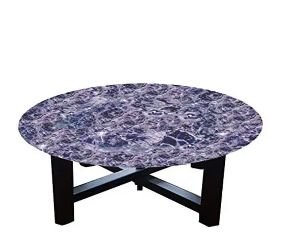 Round Shape Random Amethyst Coffee Table Top / Backlit/ Natural Stone
