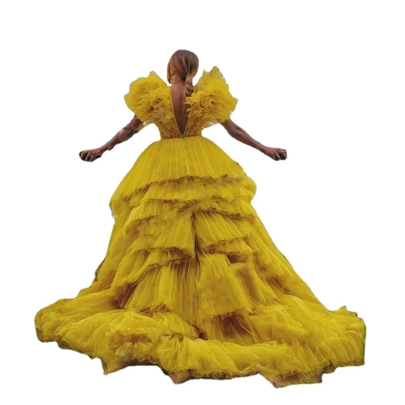 Bestseller ODM OEM for Wedding Evening Dress Elegant Yellow Evening Dress 2024