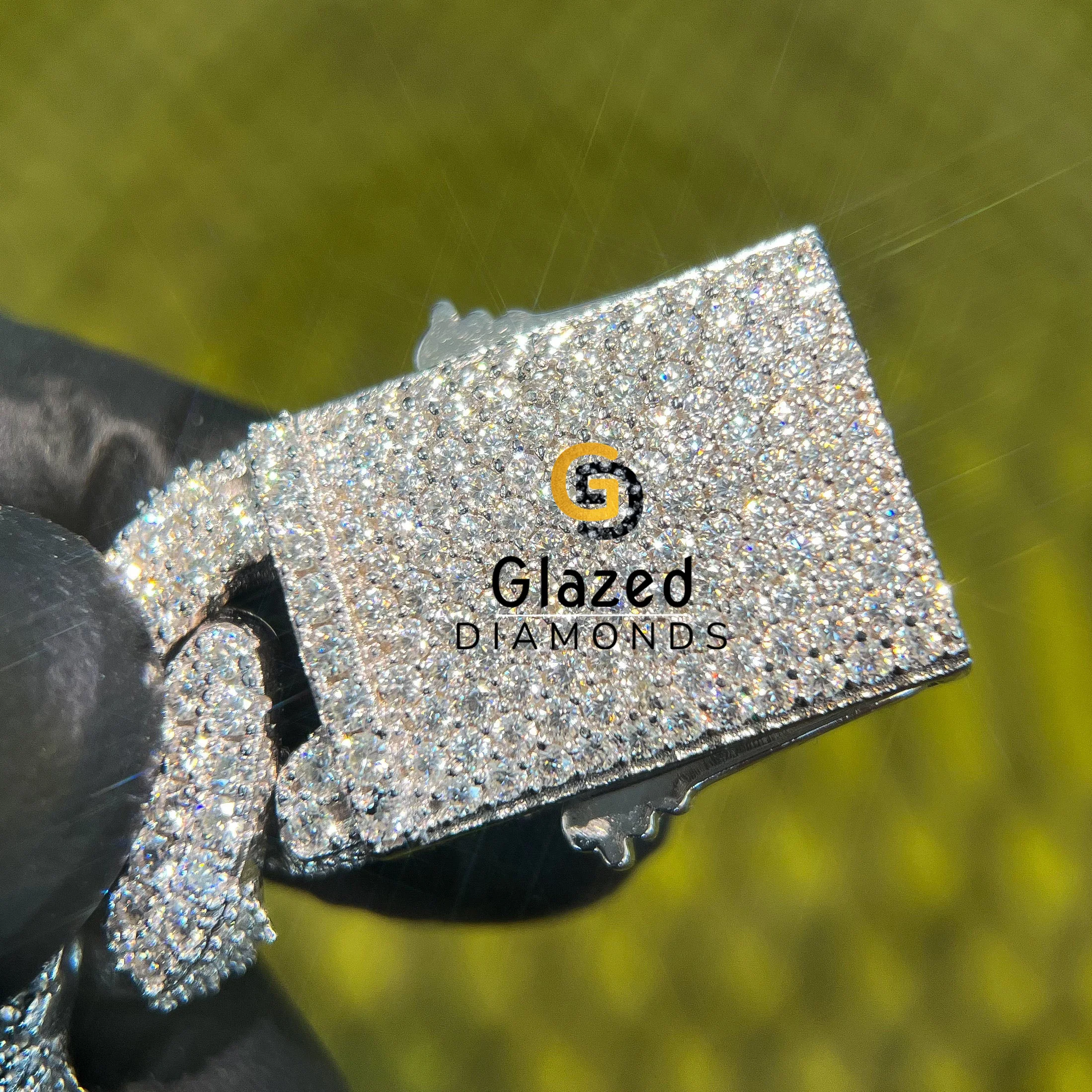 Most Unique 925 Sterling Silver Hip Hop Bracelet Unisex Lab Grown Cut Exclusive Diamond Enhanced VVS Clarity Gold Beaded Bangles