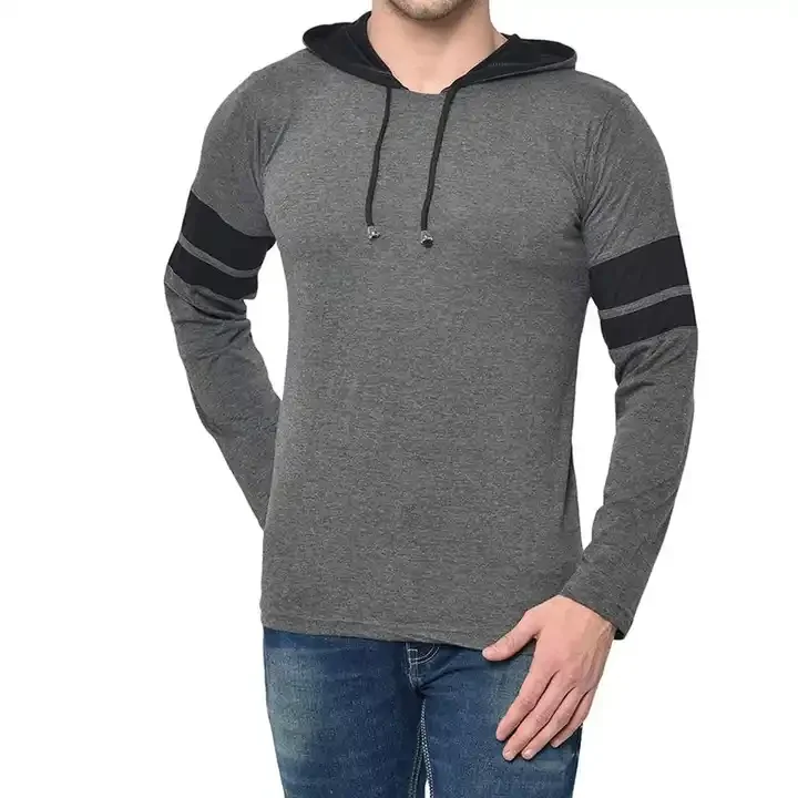 Buy New Arrival 100% Cotton Slim Fit Gray Color Thermal Fashion High Quality Lightweight Men Hoodies