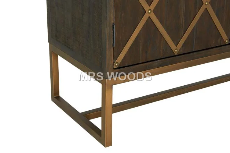 MRS WOODS Reclaimed Fir  Wine Cabinet Carved Sideboard Italian Modern Luxury Sideboard Cabinet For Dining Room