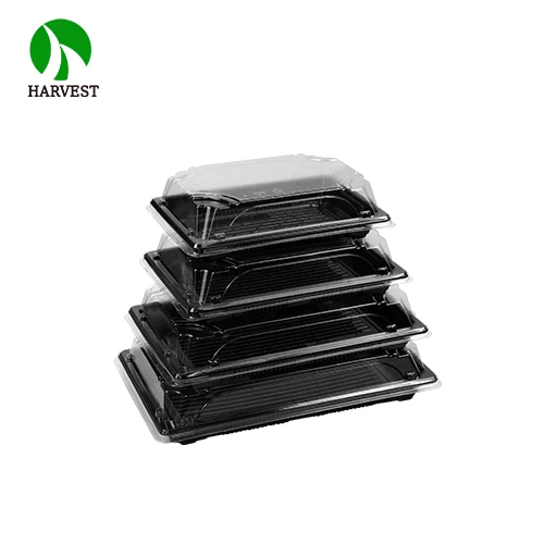 Eco Recyclable Recycled PET Disposable Sushi Tray with Lid