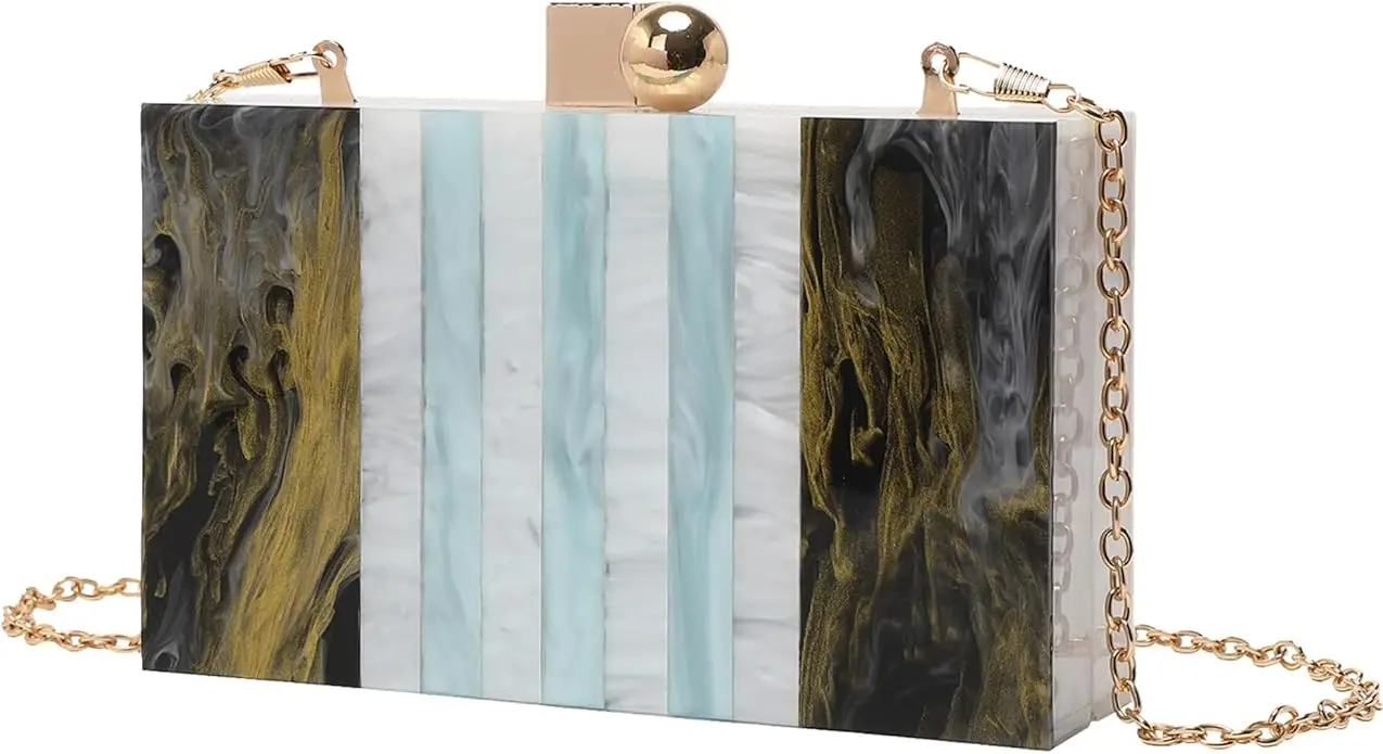 Low Priced Classic Resin Evening Clutch For Formal Occasions Ladies Trendy Purse Customizable Resin Clutch For Special Events