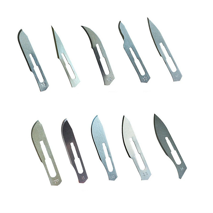 Surgically Blades Scalpel Blade with Handle Carbon Steel Sterile Reusable Surgical Safety Medical Blades OEM Customized