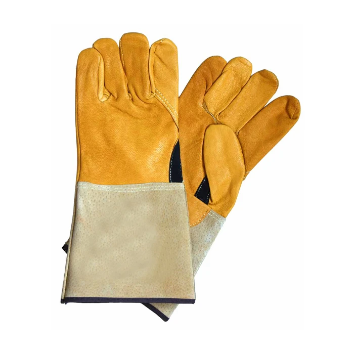 Leather Work Gloves Man Cut Resistant Oil Working Glove Mechanic tig Welding Heat Resistant High Frequency Welding Machine Glove