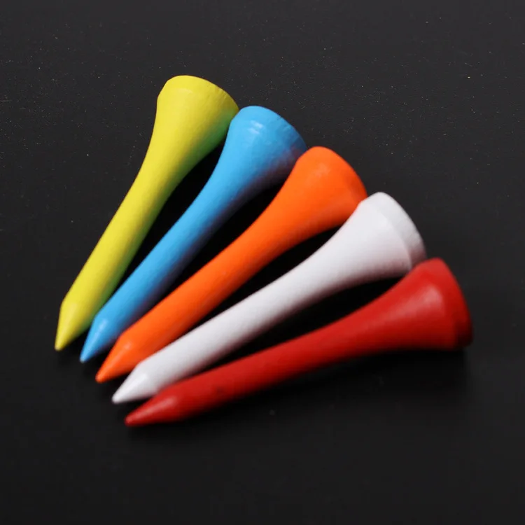 Custom Logo Bamboo Tees Logo Printed Wood Golf Tees Biodegradable 100% Natural Bamboo Golf Tees