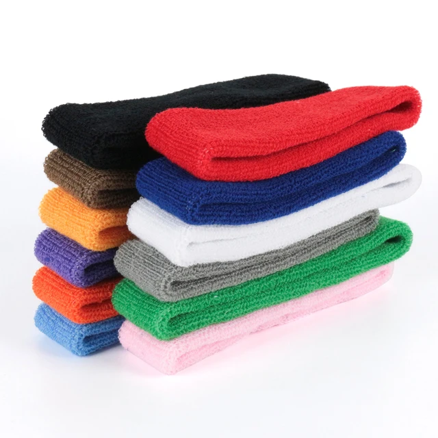 wholesale custom Cotton Sweat Head Band Wholesale Basketball Custom Logo Men Running Sports Headband Sweatband plain color