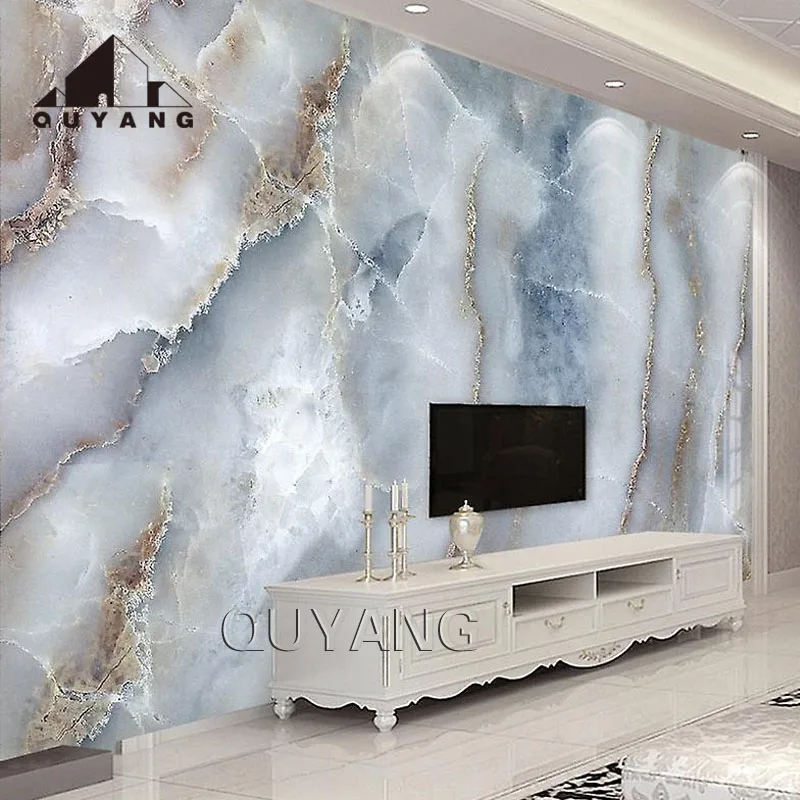 QUYANG Villa Hotel Крытый декоративный дизайн для гостиной фарфоровая плитка Роскошная мраморная настенная