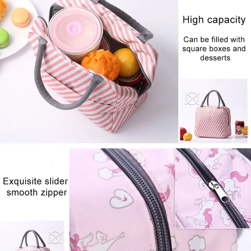 Custom lunch thermal bag wholesale insulated cooler bags portable Fridge Cooler Handbags Waterproof Kawaii Food Bag for Work