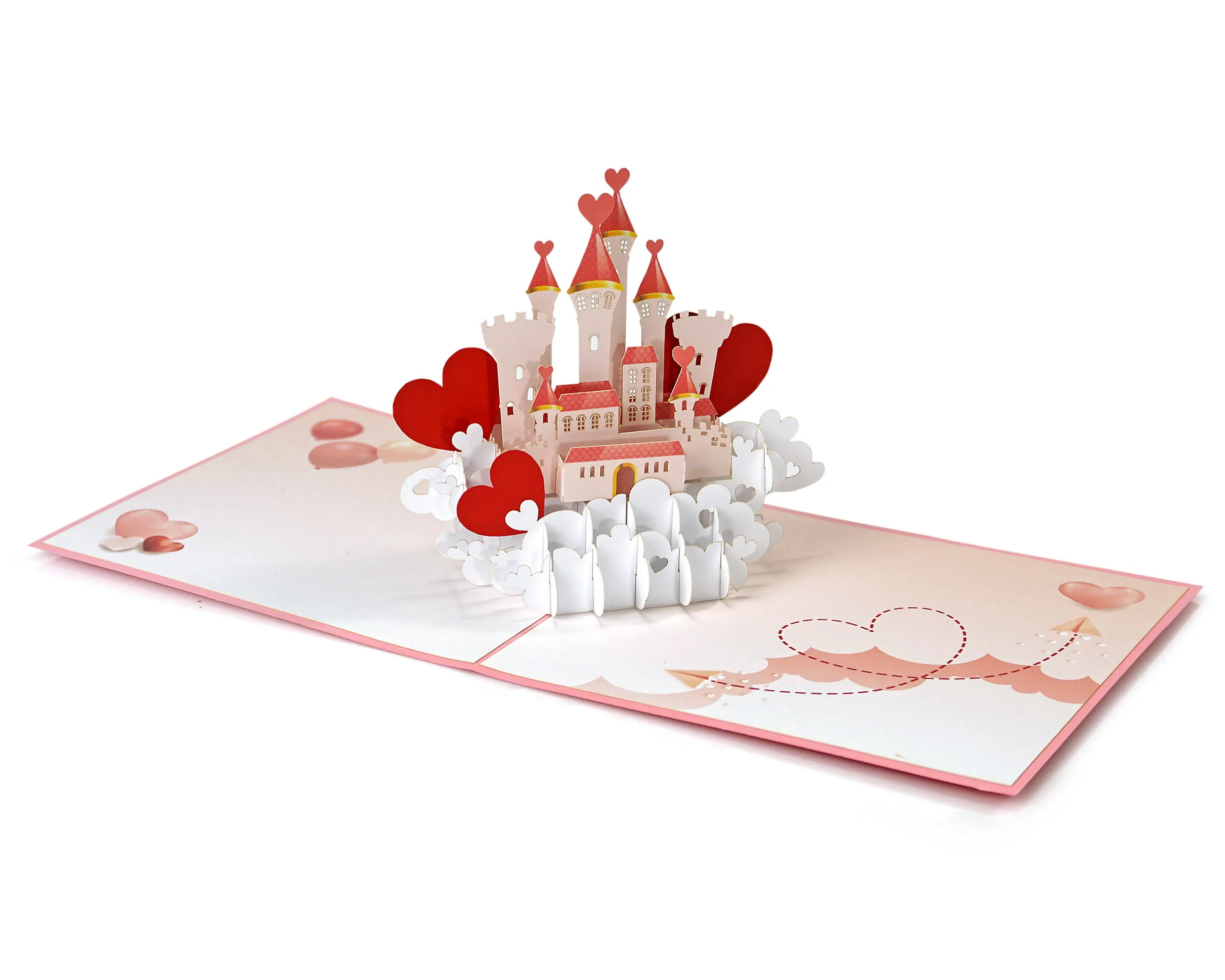 Good Price High Quality Castle on the cloud 3D Pop Up Cards 3D for Valentines Day Small quantity from 100 pcs