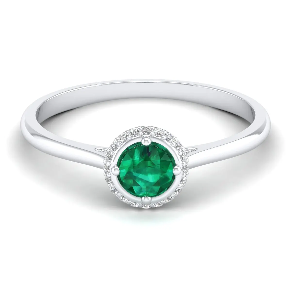 Secret Garden Gem 925 Sterling Silver Wedding Ring with Natural Green Emerald Gemstone & GRA certified Moissanite Fine Rings OEM