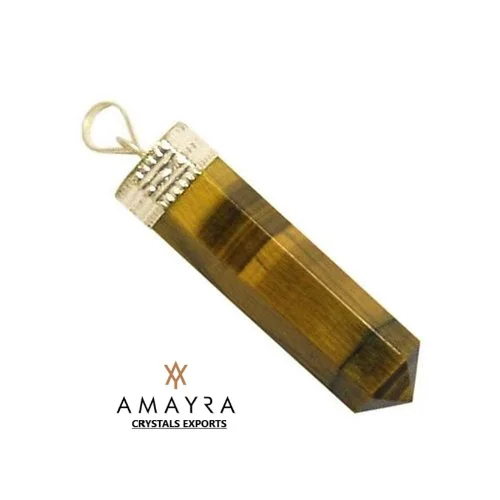 Latest Black Tourmaline Cap Pencil Pendant  Wholesale Chakra Pendants for sale Buy Agate Necklace From Amayra Crystals Exports