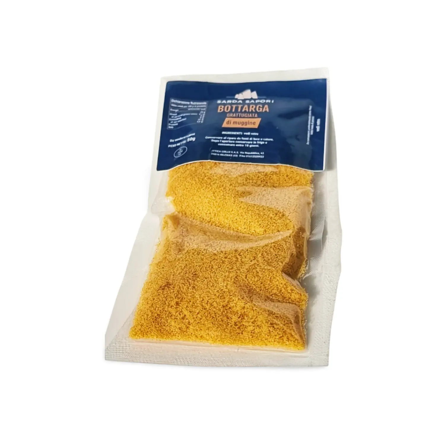 Finest Italian Grated Bottarga - Mullet Roe in Bag 50g - Celebrating the Rich Heritage of Italian Cuisine