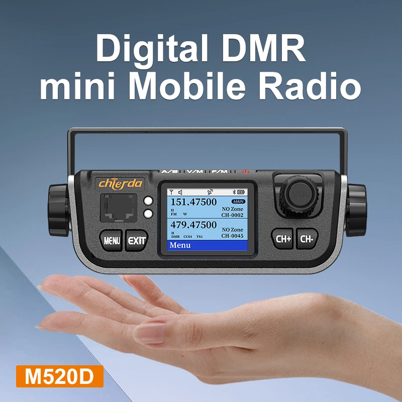 Starft M520D Mobile Radio Vehicle Walkie Talkie Digital DMR and Analog Dual Modes Full Frequency UHF VHF FM GPS Transceiver