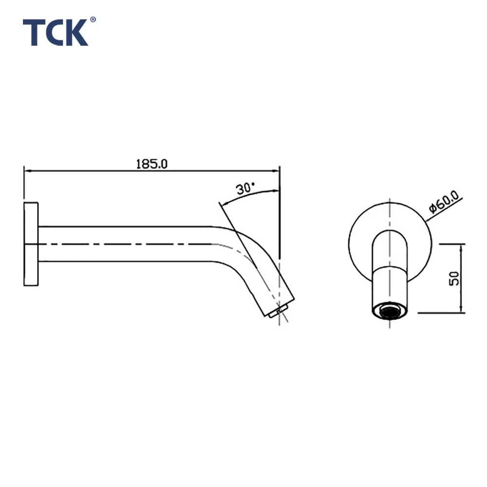 Modern Wall Mounted Washbasin Faucets Wall Mount Commercial Faucet with Long Spout Wall Mount Commercial Faucet
