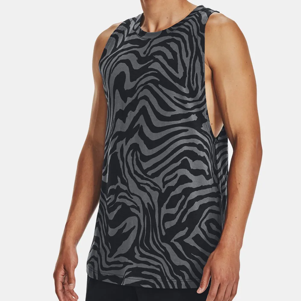 Bodybuilding Men Singlets Zebra Design Printed Soft Fabric Breathable Clothes Fitness Wear Gym Singlets