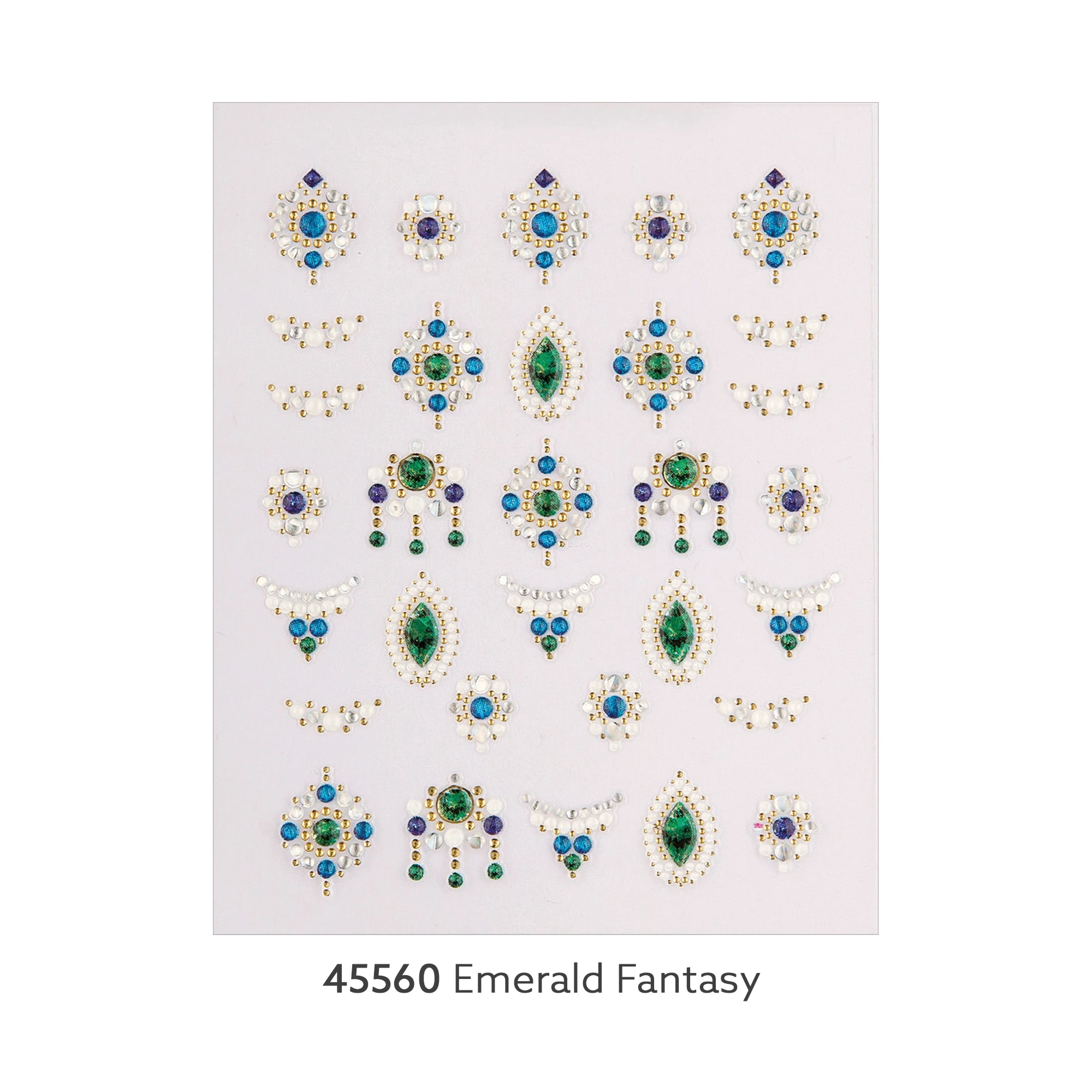 Wannabe Grace #45560 Emerald Fantasy nail stickers chandelier Jewelry cubic nails 3d emboss Hight Quality Multi Size Bag Custom