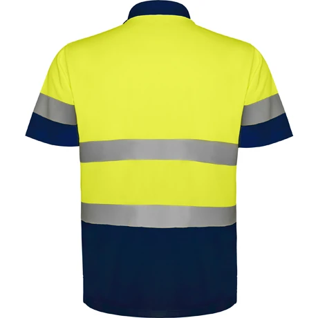 Hi Vis Reflective Polo Shirts High Visibility Safety Short Sleeve Polo Shirt with Black Bottom Orange Yellow Reflective T-Shirt