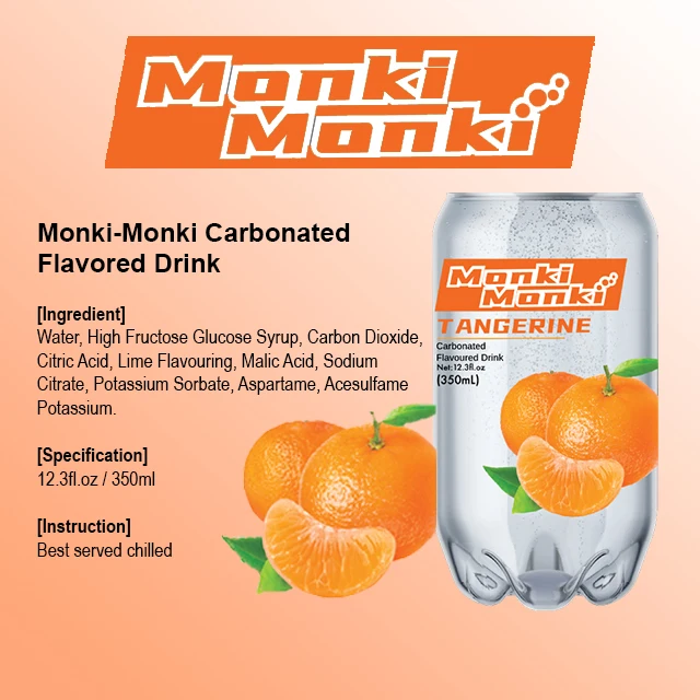 Malaysia Supplier 350ml Mild Bubble Halal Sparkling Beverage Soft Drink Carbonated 24 Cans Carton Box Trendy Clear Transparent