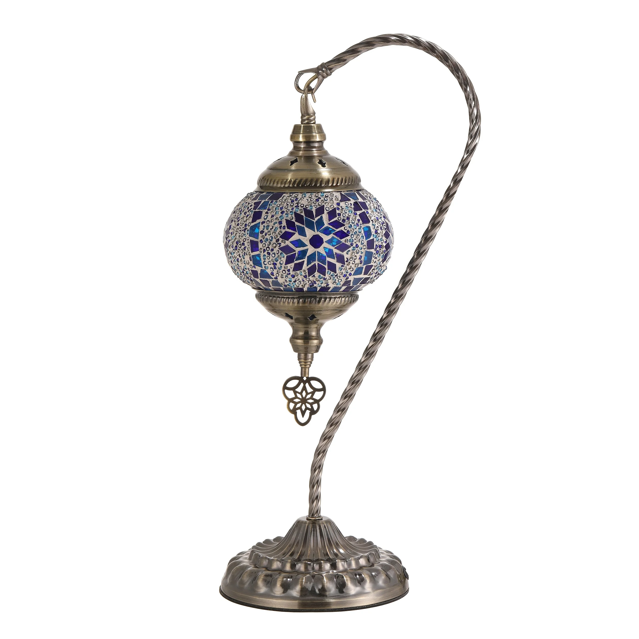 Marrakech Handmade Colorful Mosaic Table Desk Bedside Night Light Turkish Moroccan Style Swan Neck Lamp