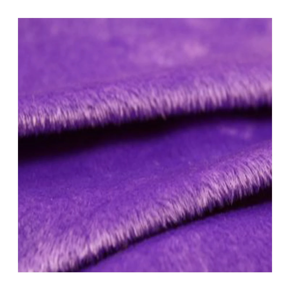 High Quality Pink Tricot 3mm Short Fur Fabric Knitted 100% Polyester Plush Toy Garment Fabric