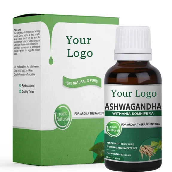 Высококачественное масло Ashwagandha оптовая продажа частная торговая марка паровой дистиллированный натуральный экстракт растительное эфирное