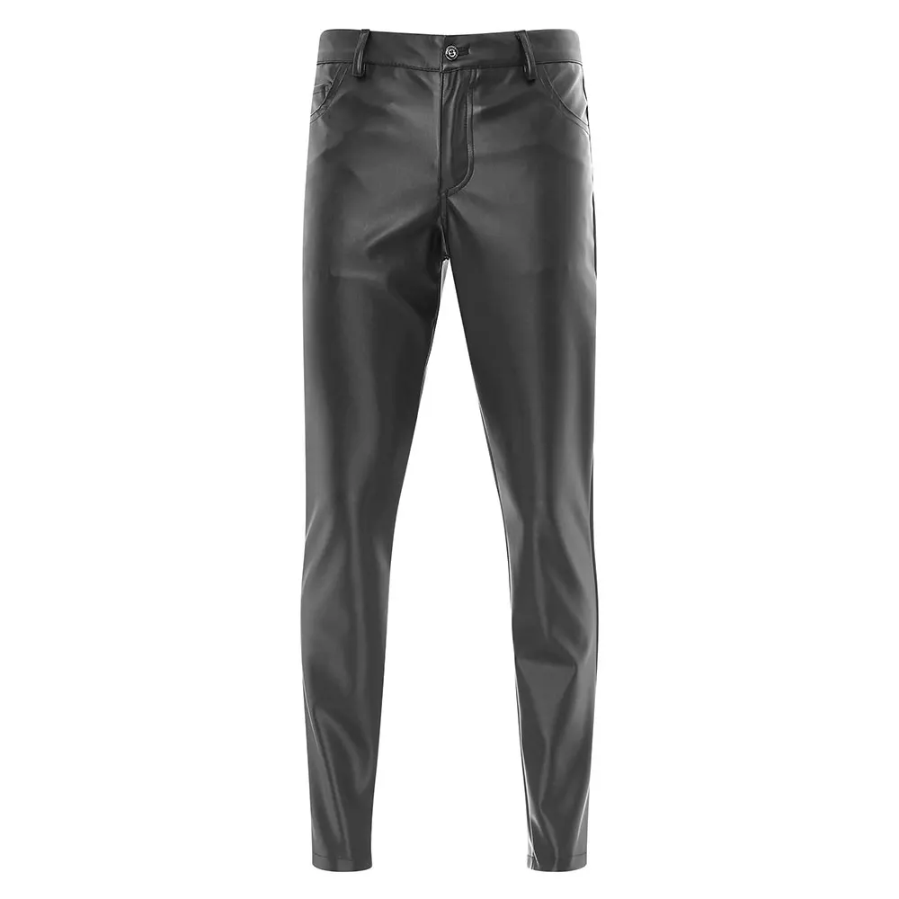 Online Selling Best Wear Men Leather Stacked Pants Lightweight Easy Fit New Selling Men Leather Stacked Pants