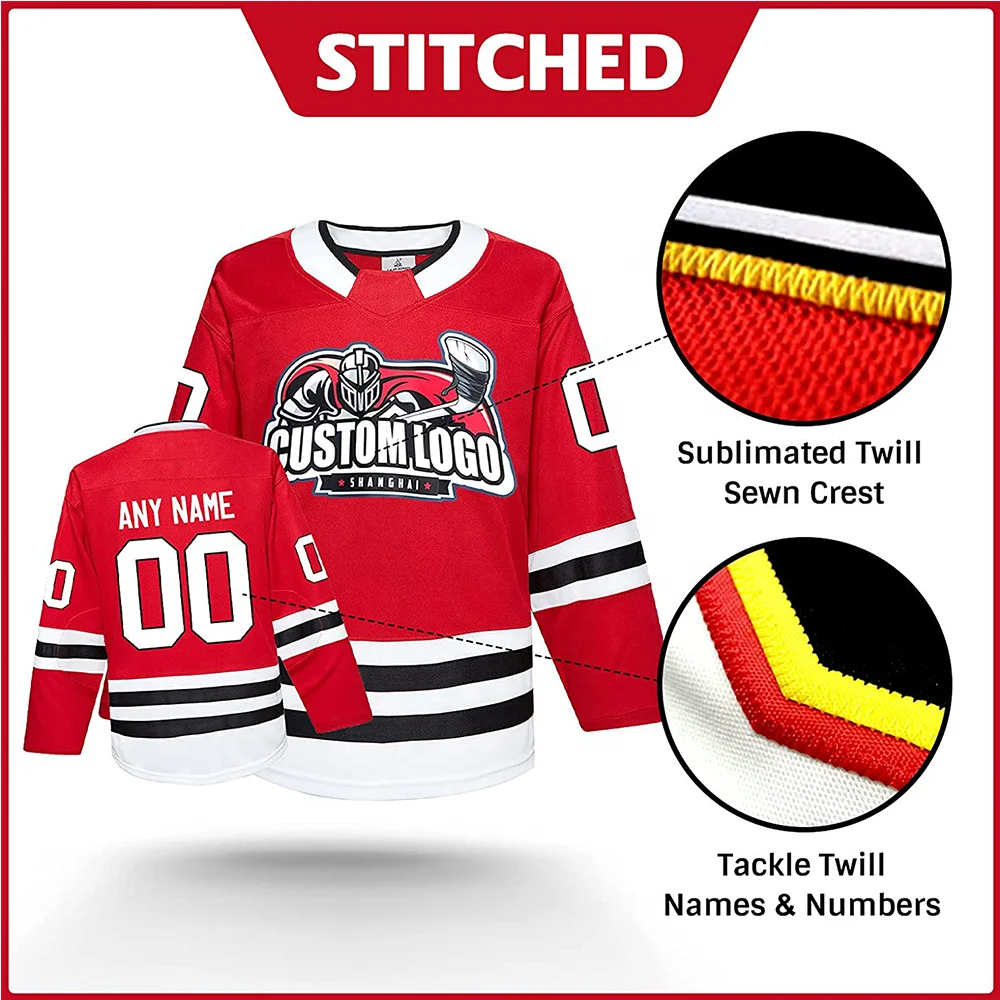 Wholesale Custom Ice Hockey uniform League Team Color Practice Jersey for Junior to Senior Adult and Youth Personalize