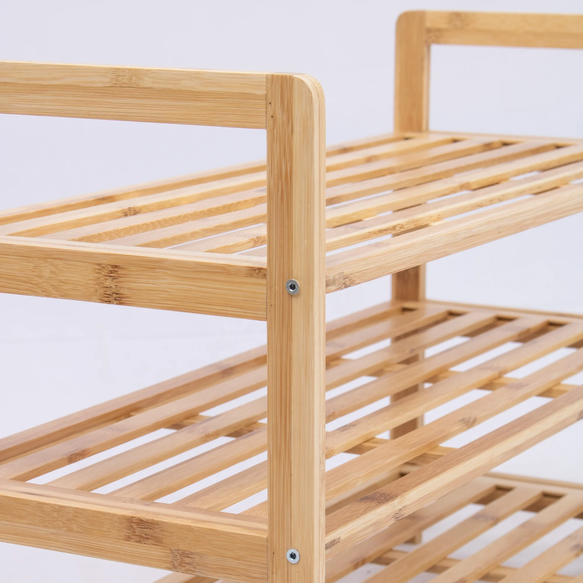 Minimalist 3 Tiers Bamboo Shoe Rack/Bamboo Storage Organizer Shelves